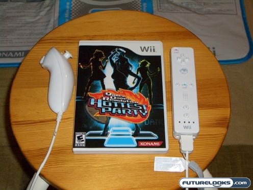 Dance Dance Revolution - Wii-mote and Nunchuk w/Dance Mat in Background
