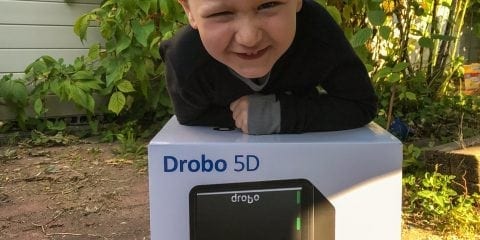 My Son with Drobo 5D