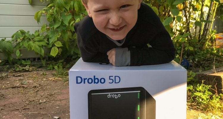 My Son with Drobo 5D
