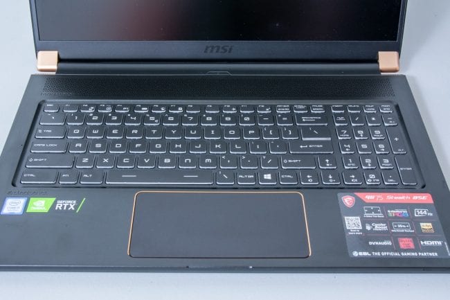MSI GS75 Stealth 8SE - Keyboard